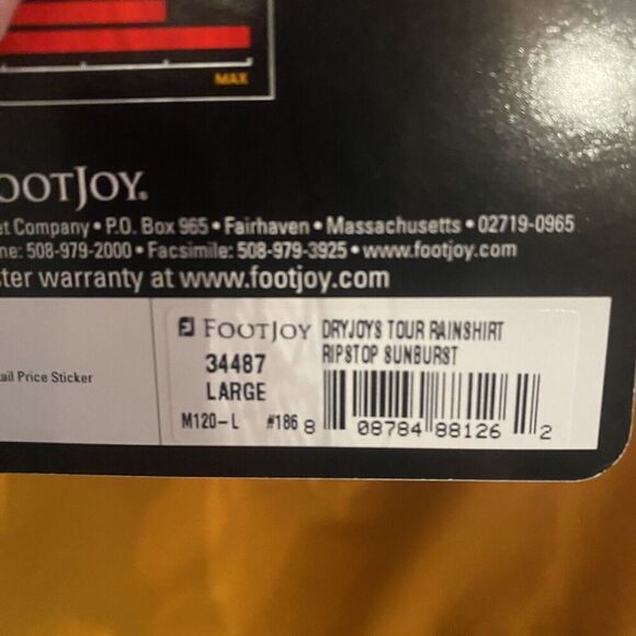 Footjoy Dryjoy Tour Collection Golf Jacket Sunburst Orange Mens Large 1/2 Zip - Picture 5 of 8